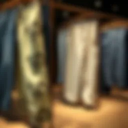 Stylish oversized pants on a fashionable display