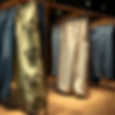 Stylish oversized pants on a fashionable display