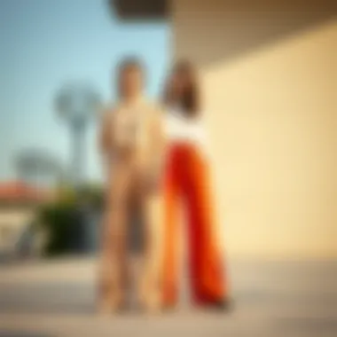 Trendy oversized pants paired with elegant tops