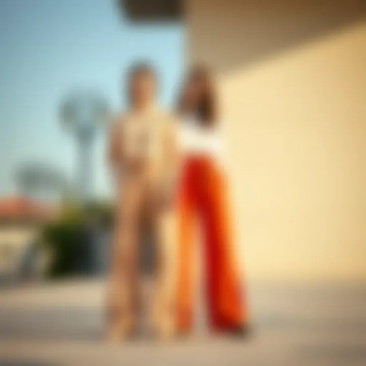 Trendy oversized pants paired with elegant tops