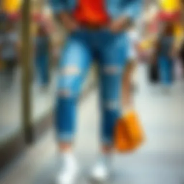 Stylish Icy Blue Jeans Combination Stylish outfit featuring icy blue jeans and complementary accessories