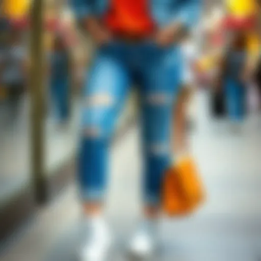 Stylish Icy Blue Jeans Combination Stylish outfit featuring icy blue jeans and complementary accessories