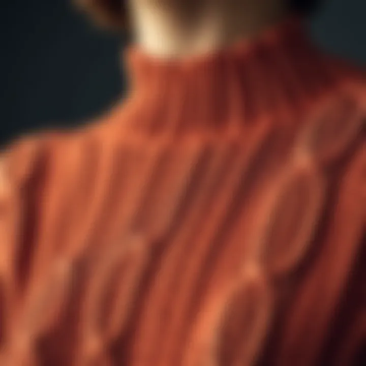 Intricate Knit Patterns of Cacharel Close-up of intricate knit patterns on a Cacharel garment