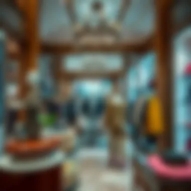 Trendy outfits showcased in a luxurious setting