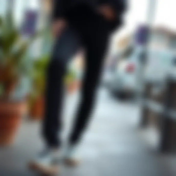 Effortless Casual Style with Stretchy Pants Casual look featuring black stretchy pants and a comfortable sweater