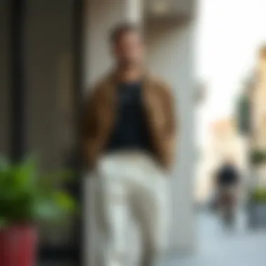 Casual outfit combination featuring linen sweatpants