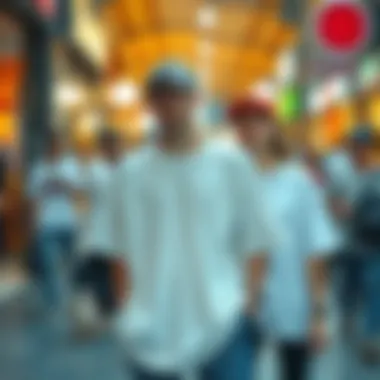 Versatile Occasions for Oversized Fashion Casual settings where oversized t-shirts are worn, reflecting various occasions and styles.