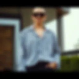 Stylish striped shirt ensemble