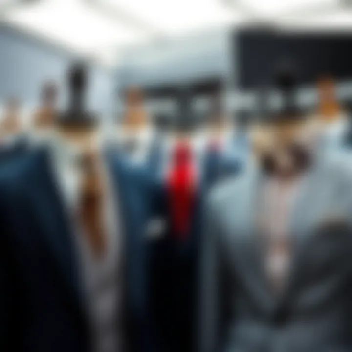 A collection of classic and contemporary suit styles displayed together