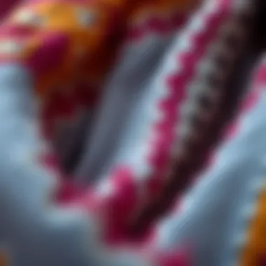 The Art of Fabric Selection Close-up of fabric textures in shawl design