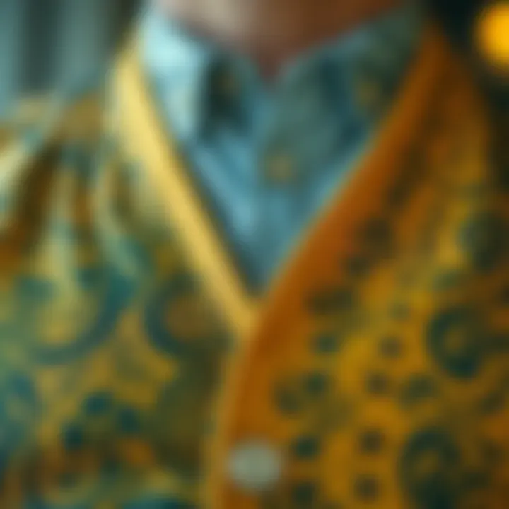 Close-up of unique design details on a vest shirt