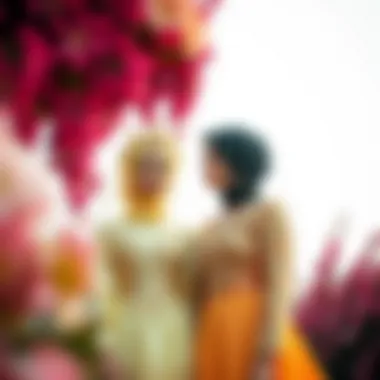 Harmonizing Colors for a Cohesive Look Color palette for wedding attire, showcasing matching hues