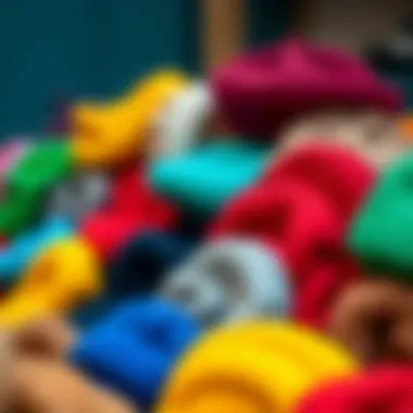 Colorful Collection of Knitted Berets A collection of colorful knitted berets arranged artistically