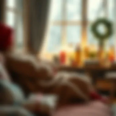 Cozy Winter Atmosphere with Sweater A cozy setting with a sweater and winter accessories