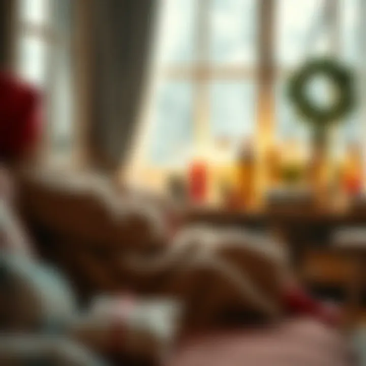 Cozy Winter Atmosphere with Sweater A cozy setting with a sweater and winter accessories