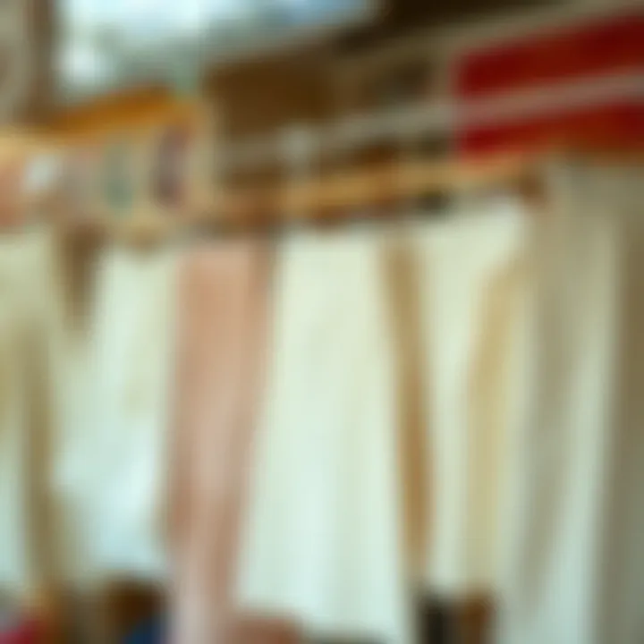 Diverse Collection of Cream Skirts A variety of cream skirts displayed in a fashion setting