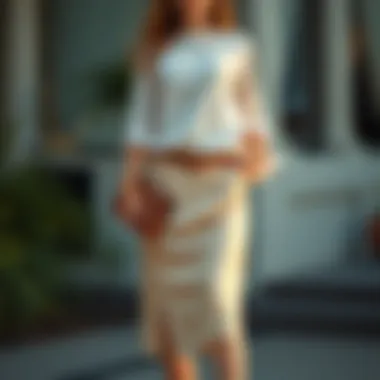 Chic Styling with a Cream Skirt Stylish outfit showcasing a cream skirt and accessories