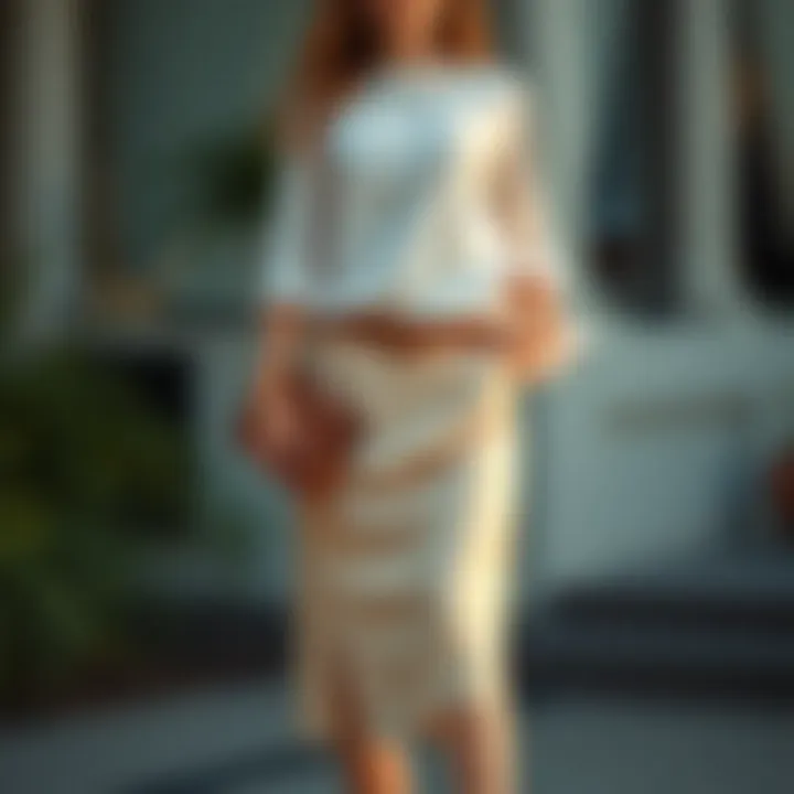 Chic Styling with a Cream Skirt Stylish outfit showcasing a cream skirt and accessories