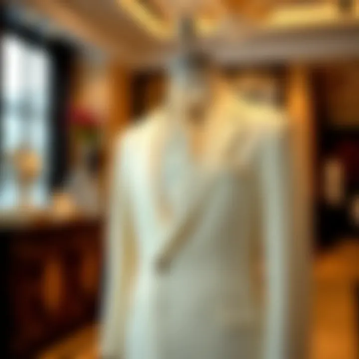 The Essence of Elegance Elegant cream suit displayed on a mannequin
