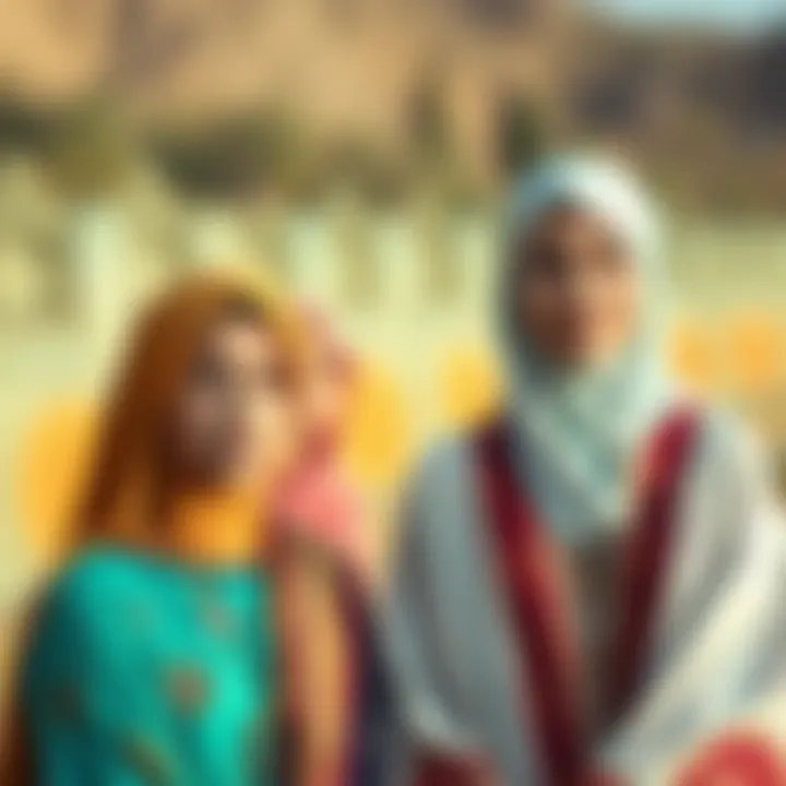 Vibrant colors reflecting cultural heritage in modest clothing