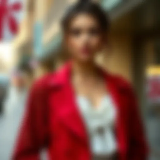 A Stylish Lace Jacket Ensemble Elegant lace jacket draped over a stylish outfit