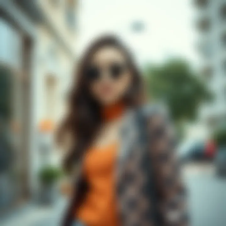 Fashionable combination of lace jacket with casual attire