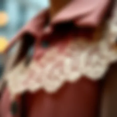 Close-up of intricate lace detailing on a jacket