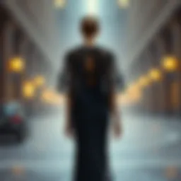 Elegant lace cape dress showcasing modern design