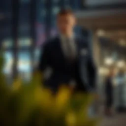 Elegant dark blue tailored suit