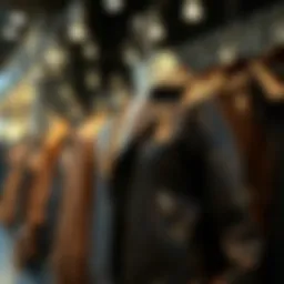 A collection of elegant leather jackets displayed on a fashionable mannequin