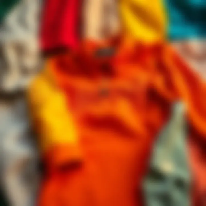 A mood board showcasing various color palettes and fabric textures for long sleeve shirts