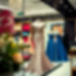 Elegant evening gown displayed in a boutique in Diclekent