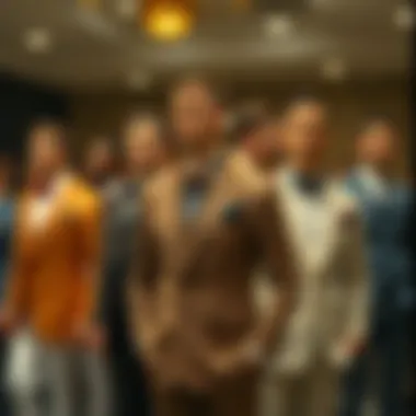 Variety of Groom's Suit Styles Diverse styles of groom's suits displayed together