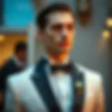 Modern Elegance in Groom's Attire Elegant groom attire showcasing modern design