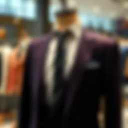 A stylish tailored suit on a mannequin showcasing its elegance