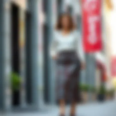 Stylish Combination with Plaid Midi Skirt Elegant plaid midi skirt styled with a chic blouse