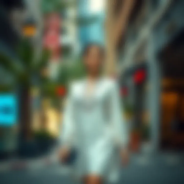 Chic Urban Elegance Elegant ekru tunic displayed in a chic urban setting