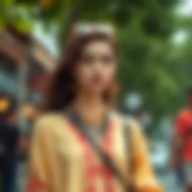 Trendy Accessories Pairing Stylish ekru tunic paired with trendy accessories