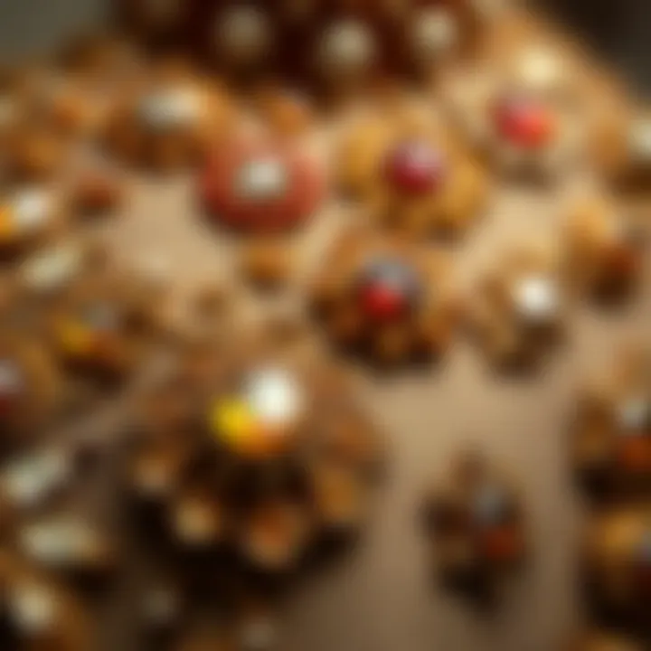 Intricate stone embellishments on fabric