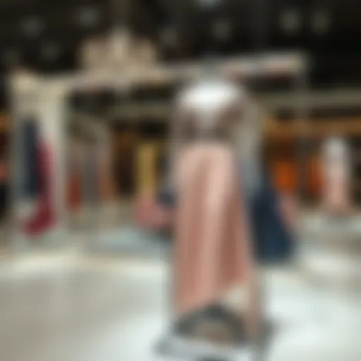 Elegant dress display in a boutique