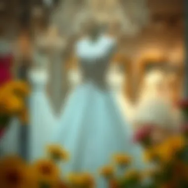 Elegant engagement dress on display