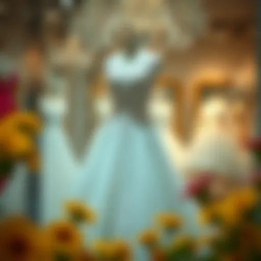 Elegant engagement dress on display