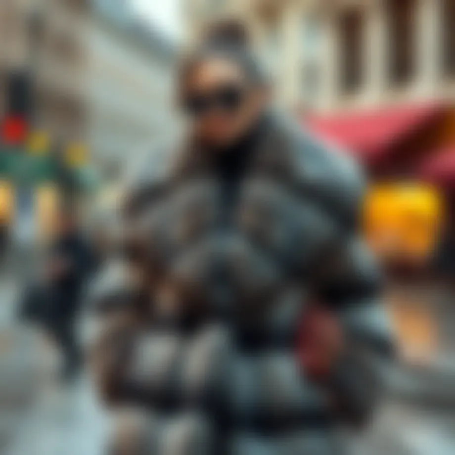 Elegant fur coat showcasing modern style