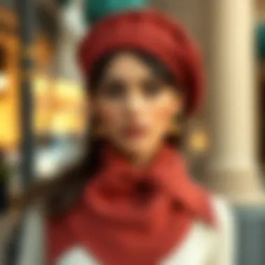 Elegant Outfit Complemented by a Knitted Beret An elegant outfit paired with a knitted beret