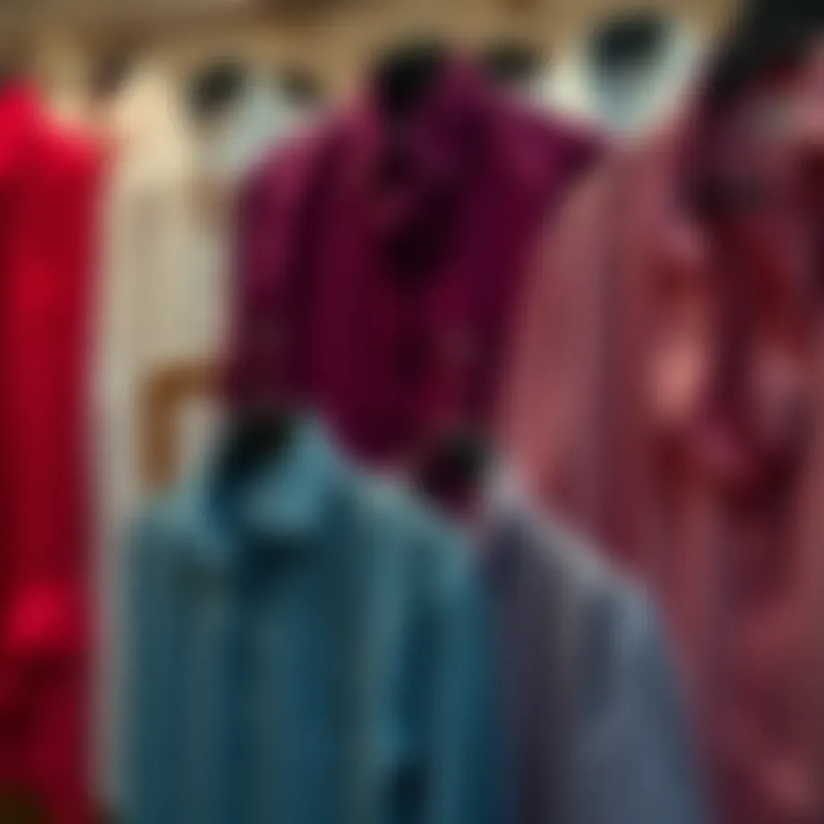 Elegant shirt display showcasing various styles