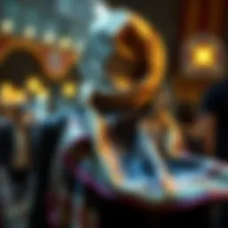 Elegant silk scarf draped artfully