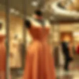 Elegant simple evening dress on a mannequin