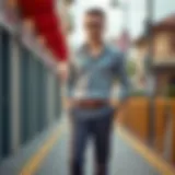 Elegant slim fit trousers paired with a casual shirt