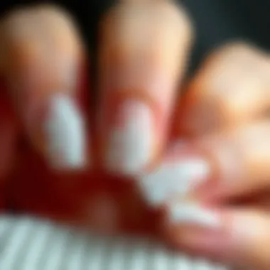 Elegant Snowflake Nail Pattern Elegant snowflake pattern on nails for winter theme