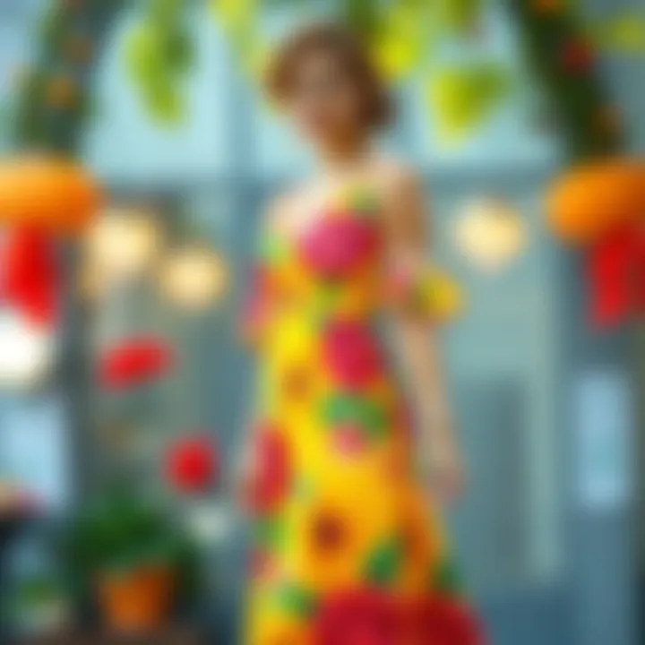 Elegant summer dress in a vibrant floral print